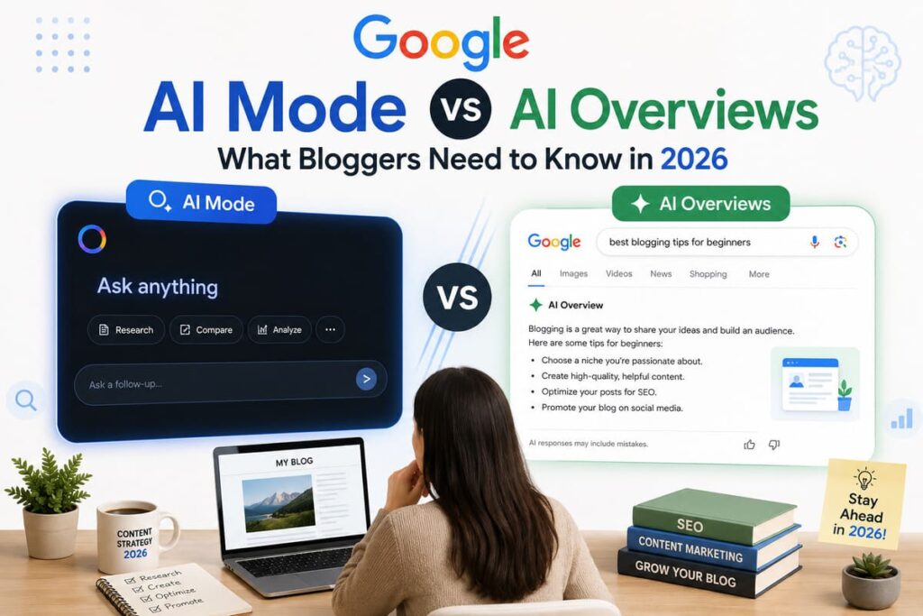 Google AI Mode vs AI Overviews: What Bloggers Need to Know in 2026