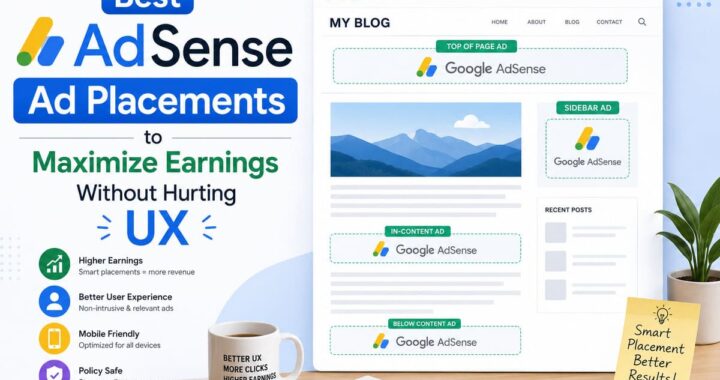 Best AdSense Ad Placements to Boost Earnings Meta Description: Where should you place AdSense ads? Learn the best ad placements to boost your earnings in 2026 without hurting user experience, explained simply.
