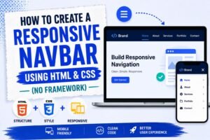How to Create a Responsive Navbar Using HTML & CSS (No Framework)