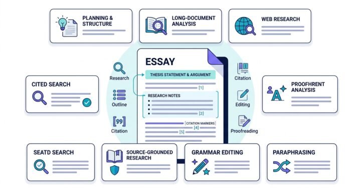 Best AI tools for essay research writing and editing