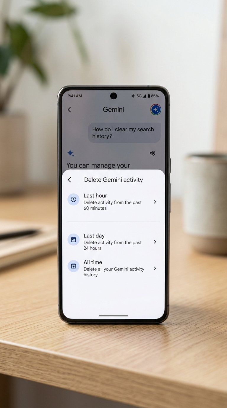 Delete Gemini chat activity on Android