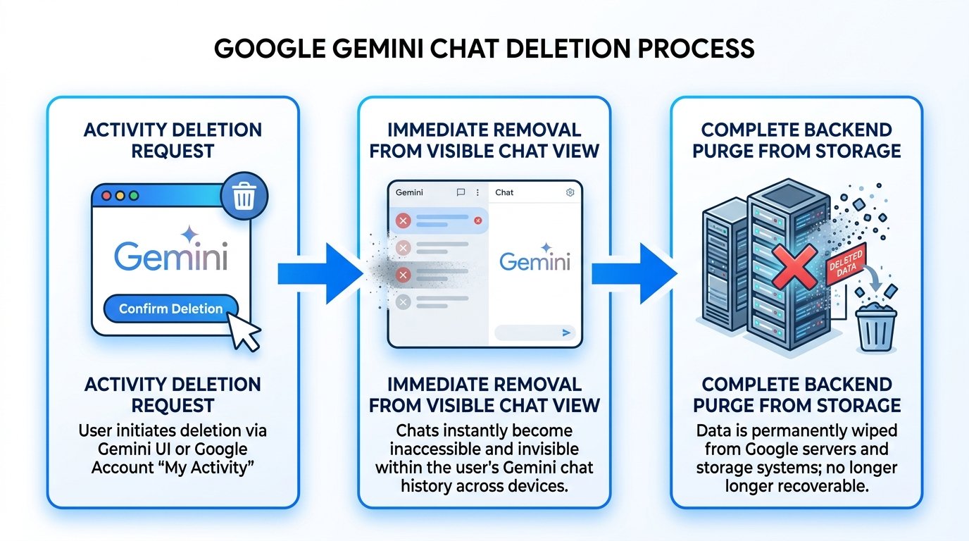Gemini chat deletion process from activity history