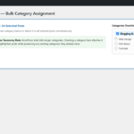 WordPress Bulk Edit panel selecting categories to append to multiple posts