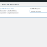 WordPress Posts list Bulk Actions panel reassigning multiple posts to new author
