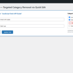 WordPress All Posts list using Quick Edit to uncheck and remove category