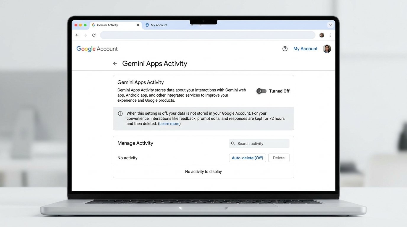 Turn off Keep Activity for Gemini Apps Activity