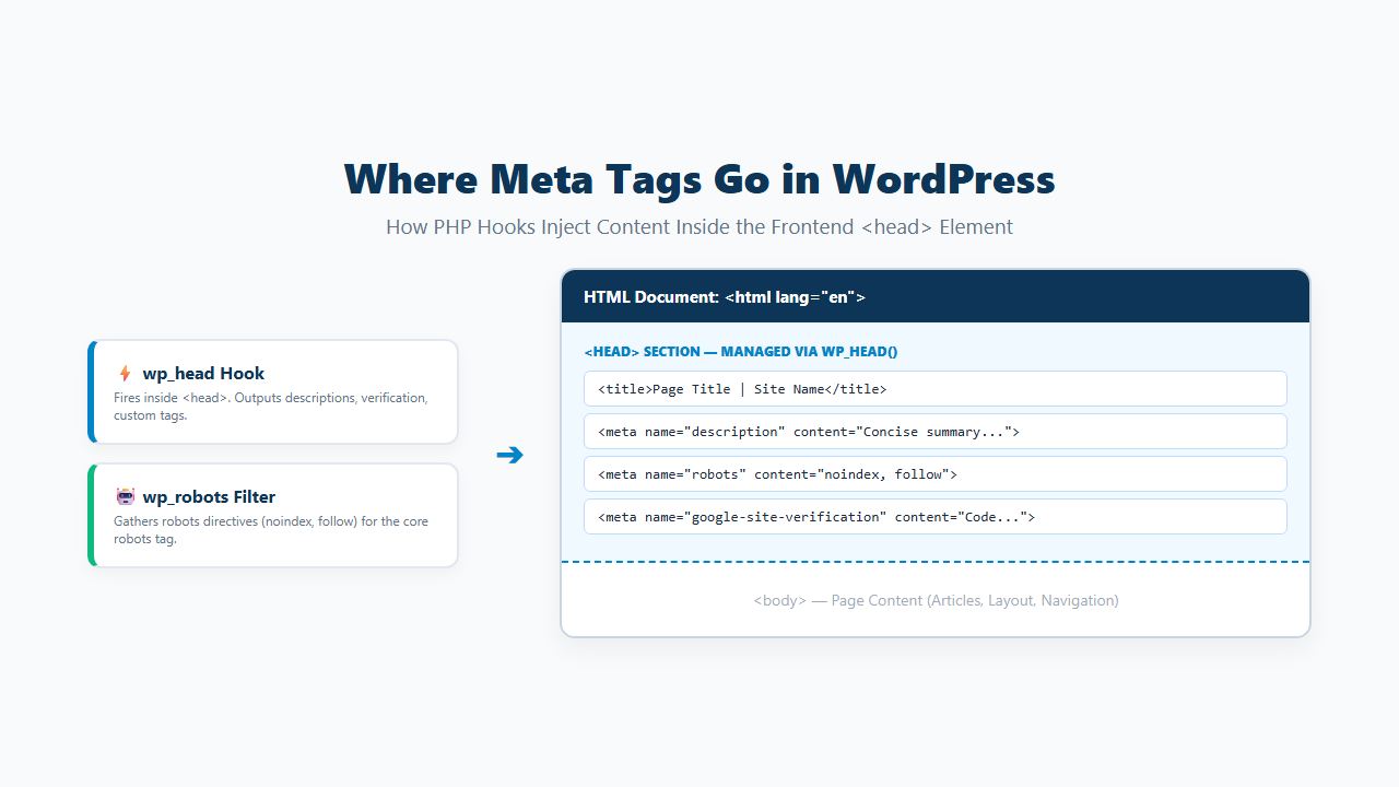 WordPress wp_head outputting meta tags inside the HTML head