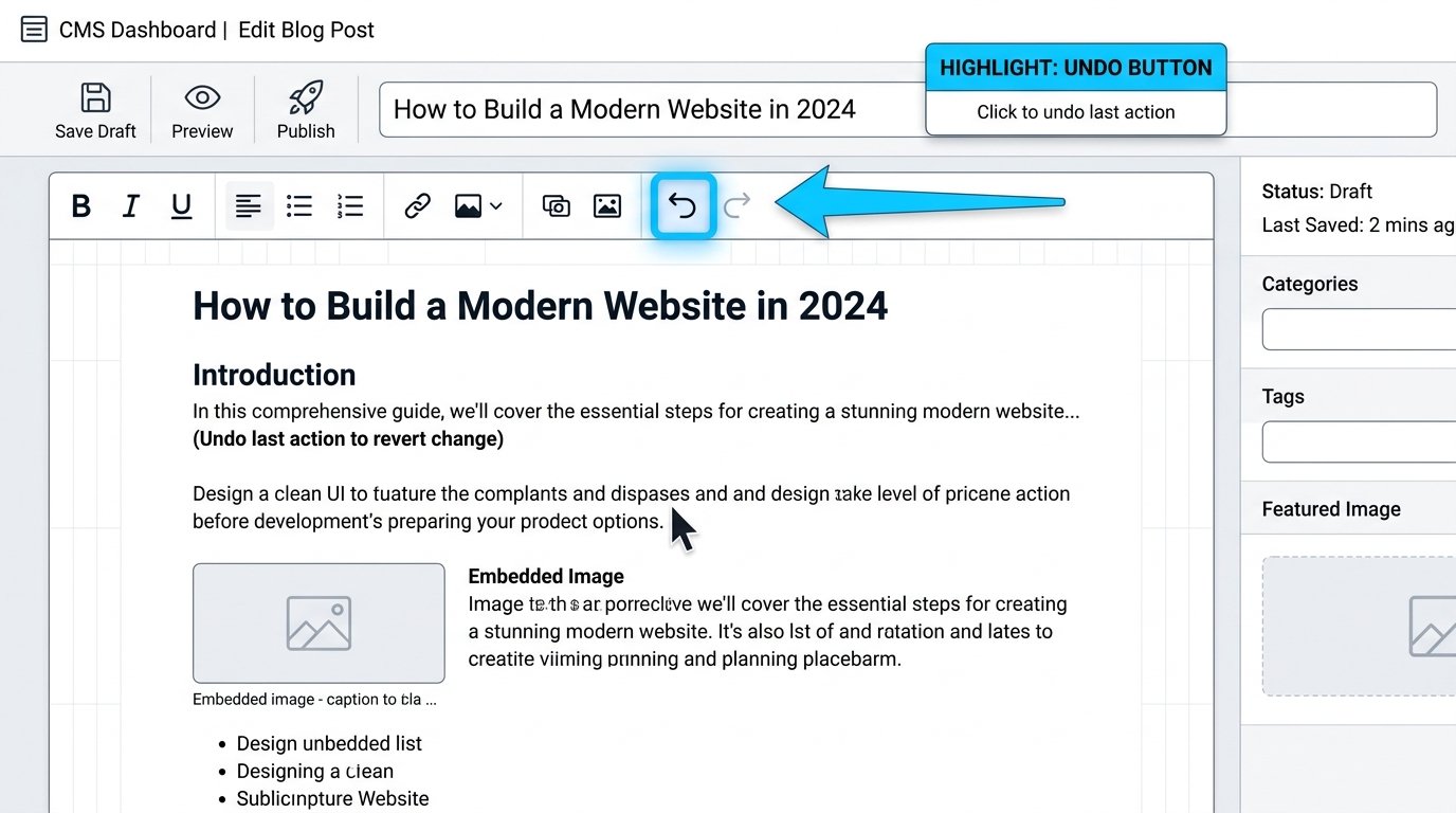 Undo button in the WordPress block editor toolbar